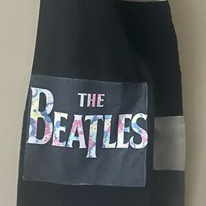 The Beatles flannel scarf black and gray repurposed tee